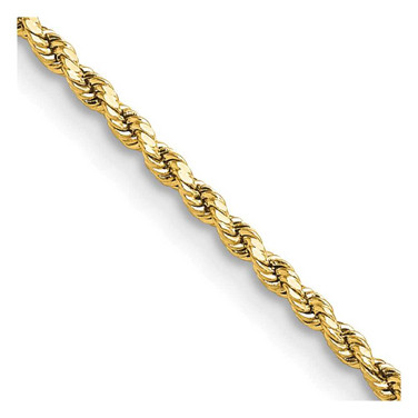 Image of 20" 10K Yellow Gold 2mm Semi-solid Diamond-cut Rope Chain Necklace