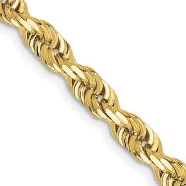 Image of 20" 10K Yellow Gold 4.5mm Diamond-cut Quadruple Rope Chain Necklace