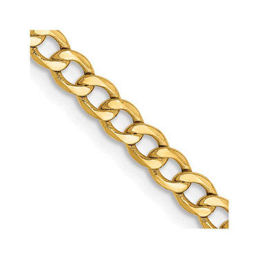 Image of 20" 14K Yellow Gold 2.85mm Semi-Solid Curb Chain Necklace