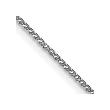 Image of 22" 14K White Gold 1mm Diamond-cut Spiga with Lobster Clasp Chain Necklace