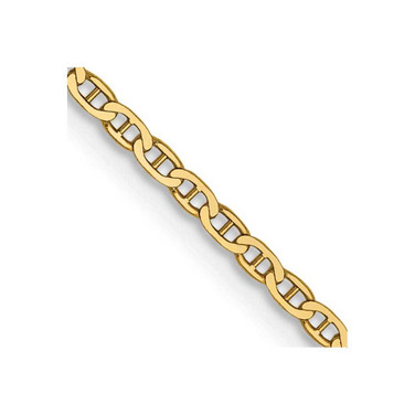 Image of 22" 14K Yellow Gold 1.5mm Lightweight Flat Anchor Link Pendant Chain Necklace