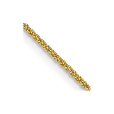 Image of 22" 14K Yellow Gold 1mm Diamond-cut Spiga with Spring Ring Clasp Chain Necklace