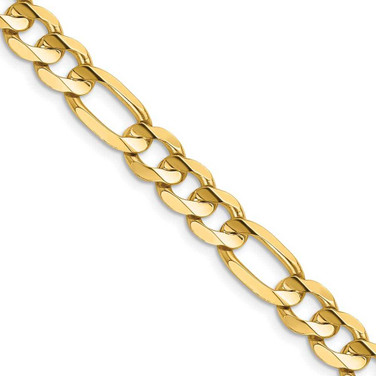 Image of 22" 14K Yellow Gold 7.5mm Concave Open Figaro Chain Necklace