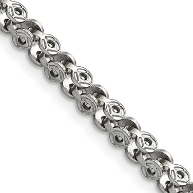 Image of 22" Stainless Steel 3.75mm Polished Fancy Circle Link Chain Necklace
