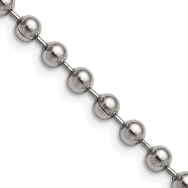 Image of 22" Stainless Steel Polished 5mm Ball Chain Necklace