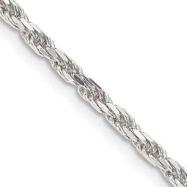 Image of 22" Sterling Silver 2.5mm Diamond-cut Rope Chain Necklace w/4in ext.