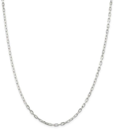 Image of 22" Sterling Silver 2.9mm Diamond-cut Long Link Cable Chain Necklace