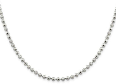Image of 22" Sterling Silver 4mm Beaded Chain Necklace Image of 22" Sterling Silver 4mm Beaded Chain Necklace
