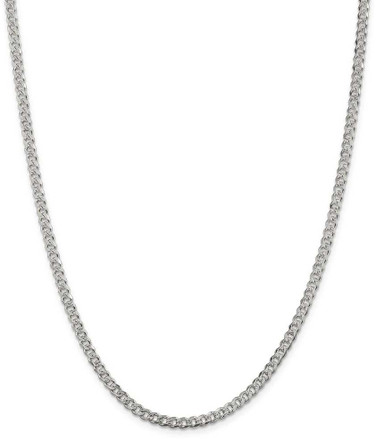 Image of 22" Sterling Silver 4mm Pave Curb Chain Necklace