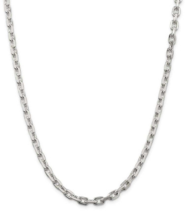 Image of 22" Sterling Silver 5.4mm Beveled Oval Cable Chain Necklace