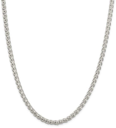 Image of 22" Sterling Silver 5mm Round Spiga Chain Necklace