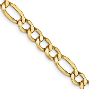 Image of 24" 10K Yellow Gold 5.35mm Semi-Solid Figaro Chain Necklace