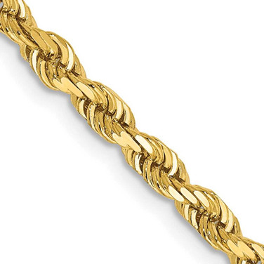 Image of 24" 14K Yellow Gold 3.35mm Diamond-cut Quadruple Rope Chain Necklace