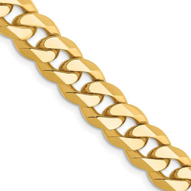 Image of 24" 14K Yellow Gold 8.5mm Flat Beveled Curb Chain Necklace