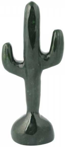 Image of 24" Genuine Natural Nephrite Jade Saguaro Cactus Figurine