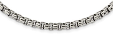 Image of 24" Stainless Steel 5.5mm Polished Rounded Box Chain Necklace