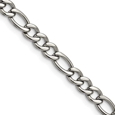 Image of 24" Stainless Steel Polished 5.3mm Figaro Chain Necklace