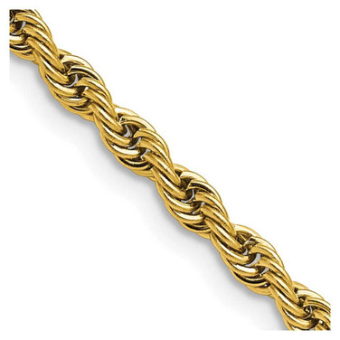Image of 24" Stainless Steel Polished Yellow IP-plated 4mm Rope Chain Necklace