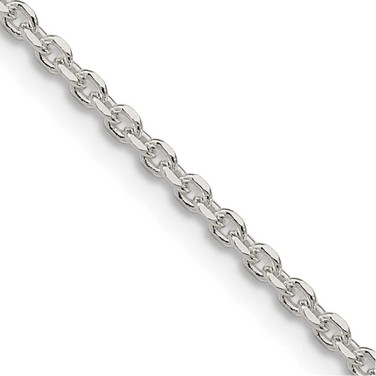 Image of 24" Sterling Silver 2.1mm Diamond-cut Forzantina Cable Chain Necklace