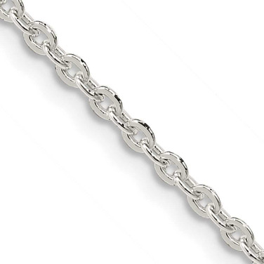 Image of 24" Sterling Silver 2.75mm Flat Link Cable Chain Necklace