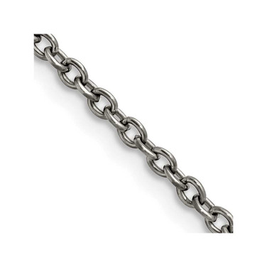 Image of 24" Titanium Polished 2.9mm Cable Chain Necklace