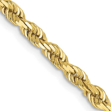 Image of 26" 10K Yellow Gold 3.35mm Diamond-cut Quadruple Rope Chain Necklace
