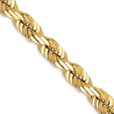 Image of 26" 10K Yellow Gold 5.5mm Diamond-cut Rope Chain Necklace