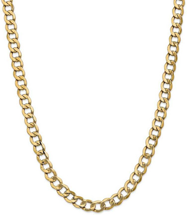 Image of 26" 14K Yellow Gold 9mm Semi-Solid Curb Chain Necklace