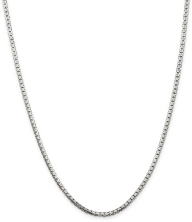 Image of 26" Sterling Silver 2.5mm 8 Sided Diamond-cut Box Chain Necklace