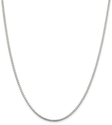 Image of 26" Sterling Silver 2mm Diamond-cut Round Box Chain Necklace