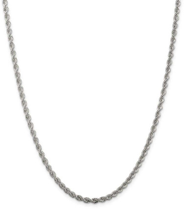 Image of 26" Sterling Silver 3mm Solid Rope Chain Necklace