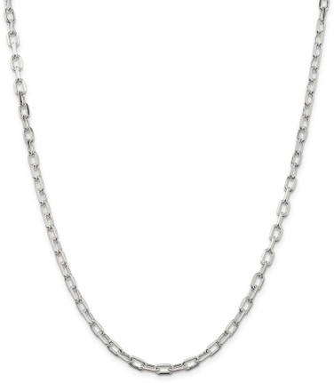 Image of 26" Sterling Silver 4.3mm Diamond-cut Long Link Cable Chain Necklace Image of 26" Sterling Silver 4.3mm Diamond-cut Long Link Cable Chain Necklace