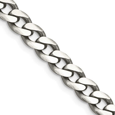 Image of 26" Sterling Silver Antiqued 7mm Curb Chain Necklace
