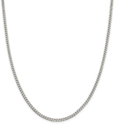 Image of 26" Sterling Silver Polished 3.15mm Curb Chain Necklace