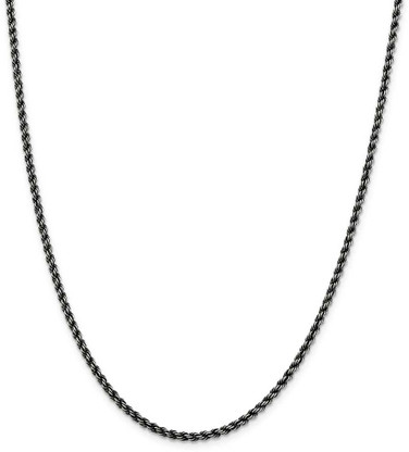 Image of 26" Sterling Silver Ruthenium-plated 2.5mm Rope Chain Necklace