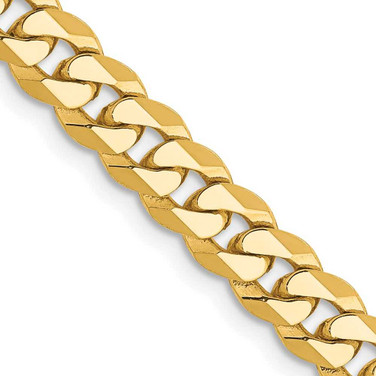Image of 28" 10K Yellow Gold 5.75mm Flat Beveled Curb Chain Necklace