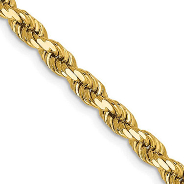 Image of 28" 14K Yellow Gold 4mm Diamond-cut Rope with Lobster Clasp Chain Necklace