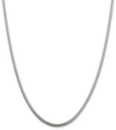 Image of 28" Sterling Silver 3mm Round Snake Chain Necklace
