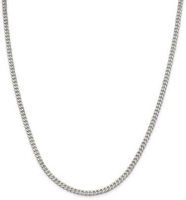 Image of 30" Sterling Silver Rhodium-plated 3.5mm Curb Chain Necklace
