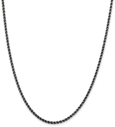 Image of 30" Sterling Silver Ruthenium-plated 2.5mm Rope Chain Necklace
