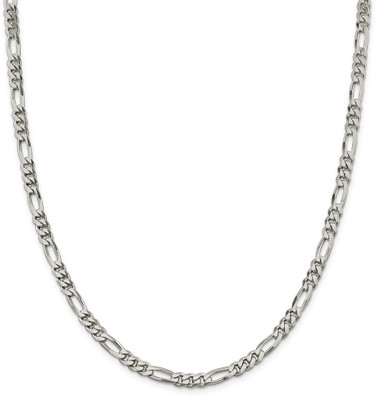 36" Sterling Silver 5.5mm Figaro Chain Necklace