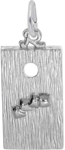 Image of 3D Corn Hole Game Charm (Choose Metal) by Rembrandt