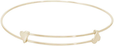 Image of 7" 14K Yellow Gold Sweet Heart Design Bangle Charm Bracelet by Rembrandt