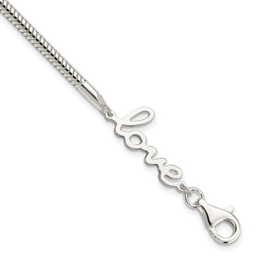 7.5" Sterling Silver Love Bracelet