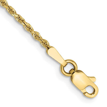 Image of 9" 10k Yellow Gold 1.5mm Shiny-Cut Rope Chain Anklet