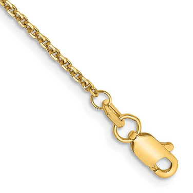 Image of 9" 14K Yellow Gold 1.45mm Solid Shiny-Cut Cable Chain Anklet