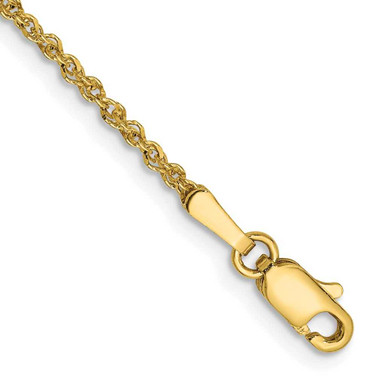 Image of 9" 14K Yellow Gold 1.7mm Rope Anklet