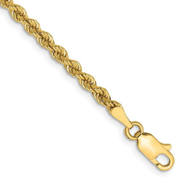 Image of 9" 14K Yellow Gold 2.75mm Regular Rope Chain Anklet