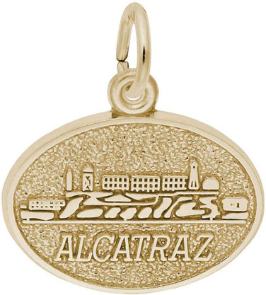 Image of Alcatraz Oval Charm (Choose Metal) by Rembrandt
