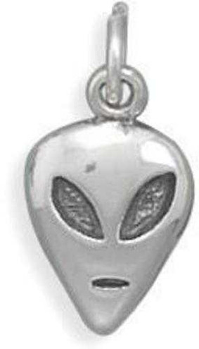Image of Alien Head Charm 925 Sterling Silver